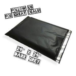 50 Dark Grey Poly Mailers 24"x24"